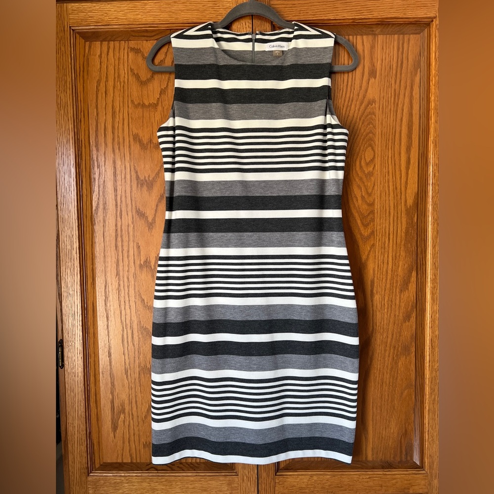 Calvin Klein grey striped dress